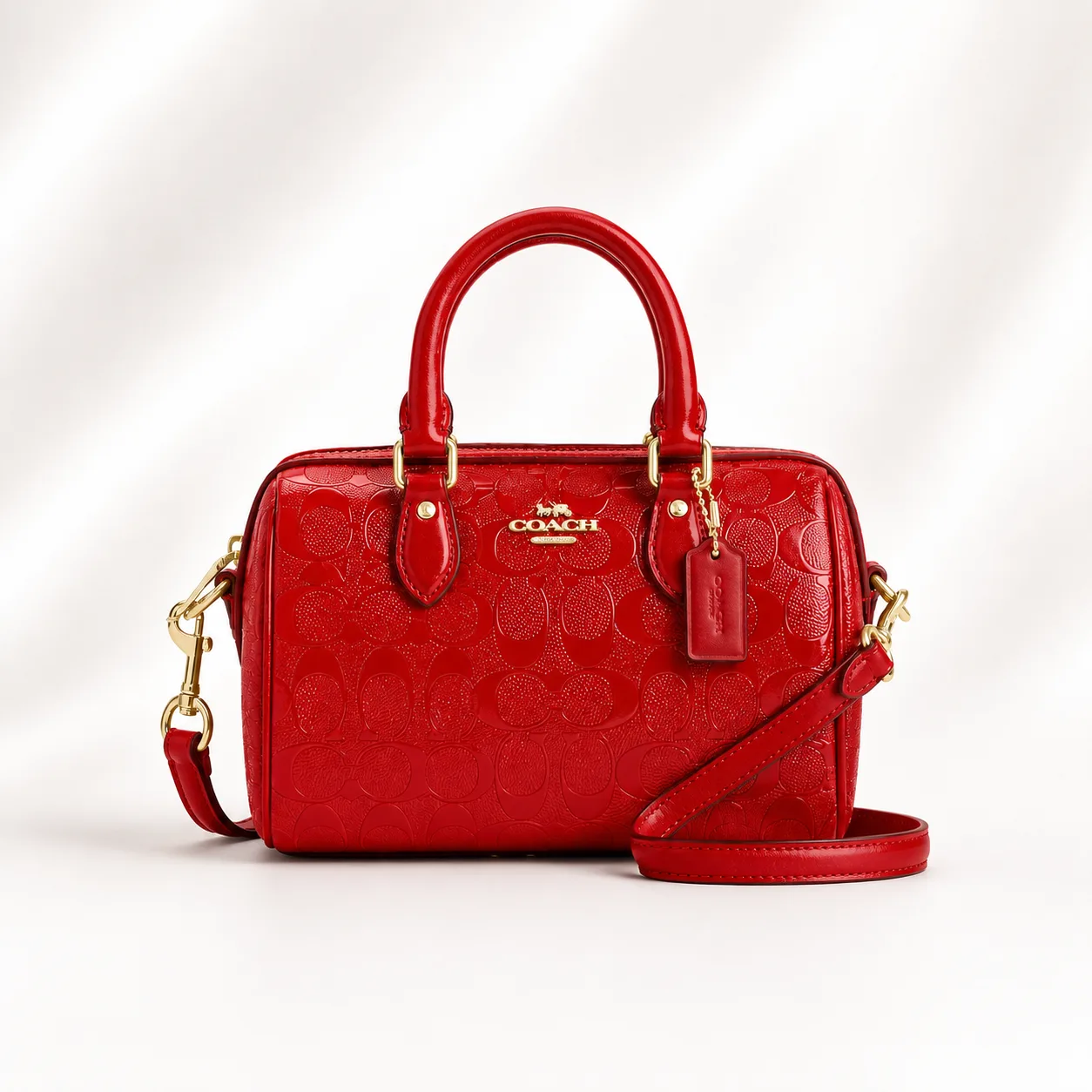 Coach Rowan Satchel in Embossed Signature Leather