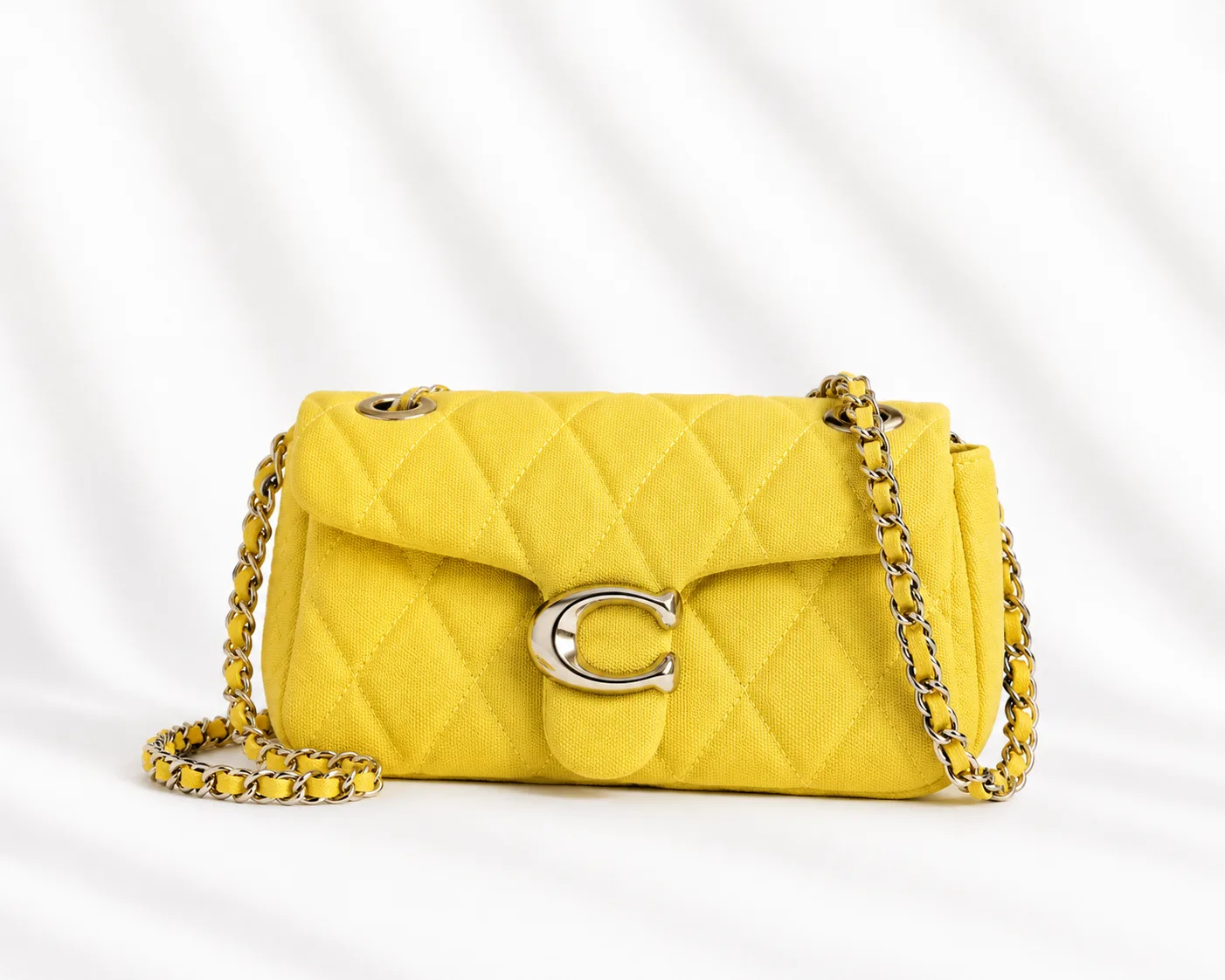 Coach Tabby Shoulder Bag 26 With Pillow Quilting in Canary yellow (silver hardware)