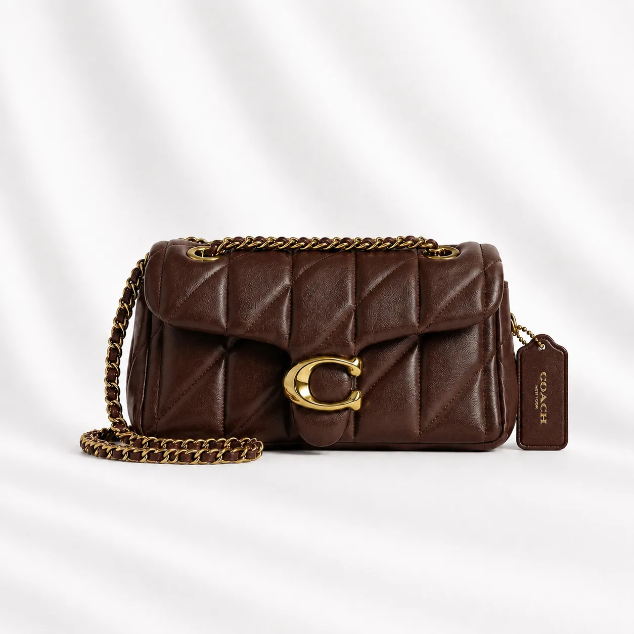 Coach Tabby Shoulder Bag 26 With Pillow Quilting in Chocolate brown (signature-embossed)