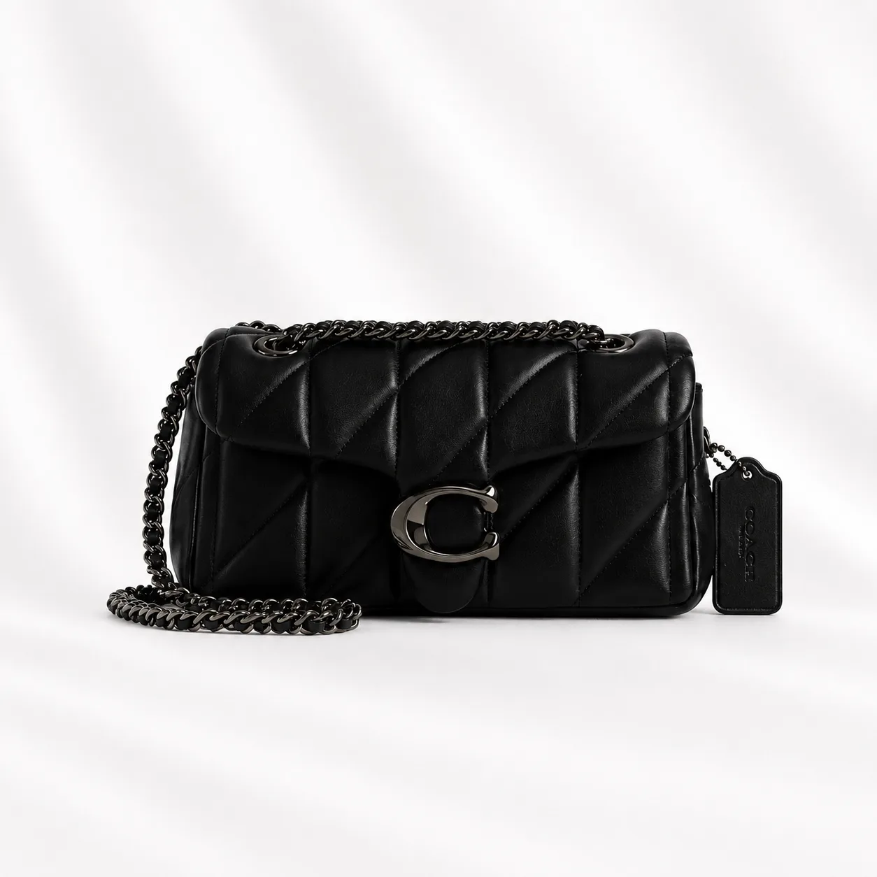 Coach Tabby Shoulder Bag 26 With Pillow Quilting in Black with black hardware
