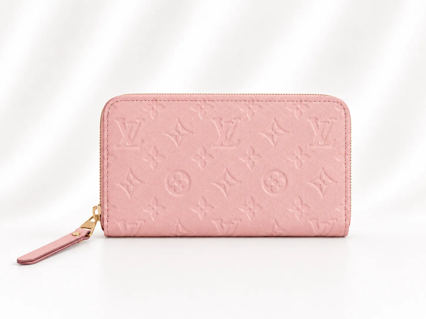 Louis Vuitton Zippy Wallet, Monogram Empreinte leather in Rose Poudre (light pink)