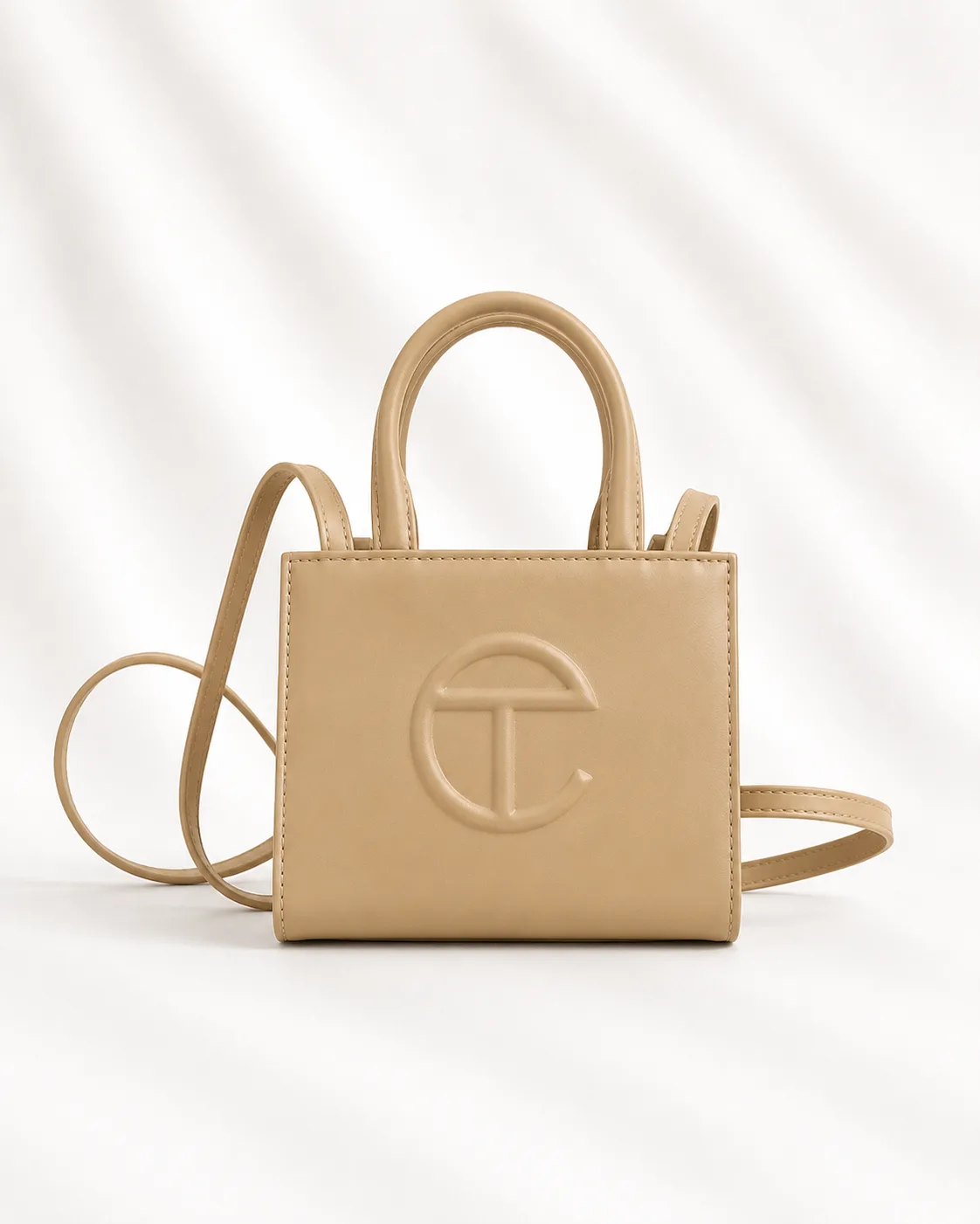 Telfar Small Shopping Bag in Cream/Tan